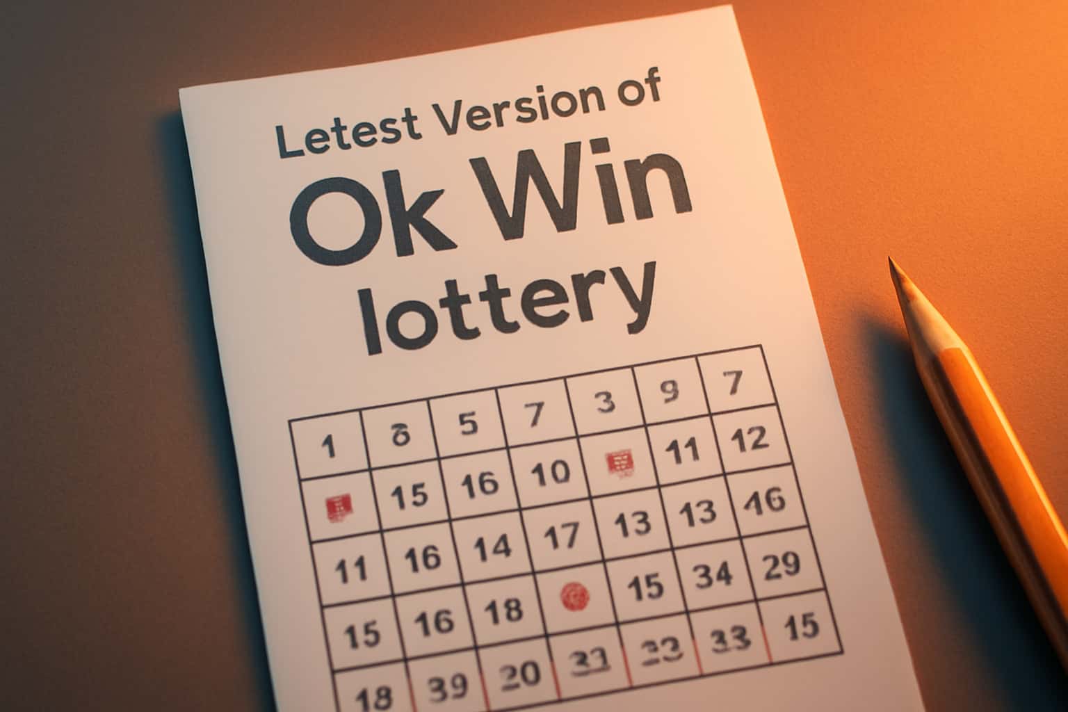 Informational scene about the latest version of Ok Win lottery highlighting key features.