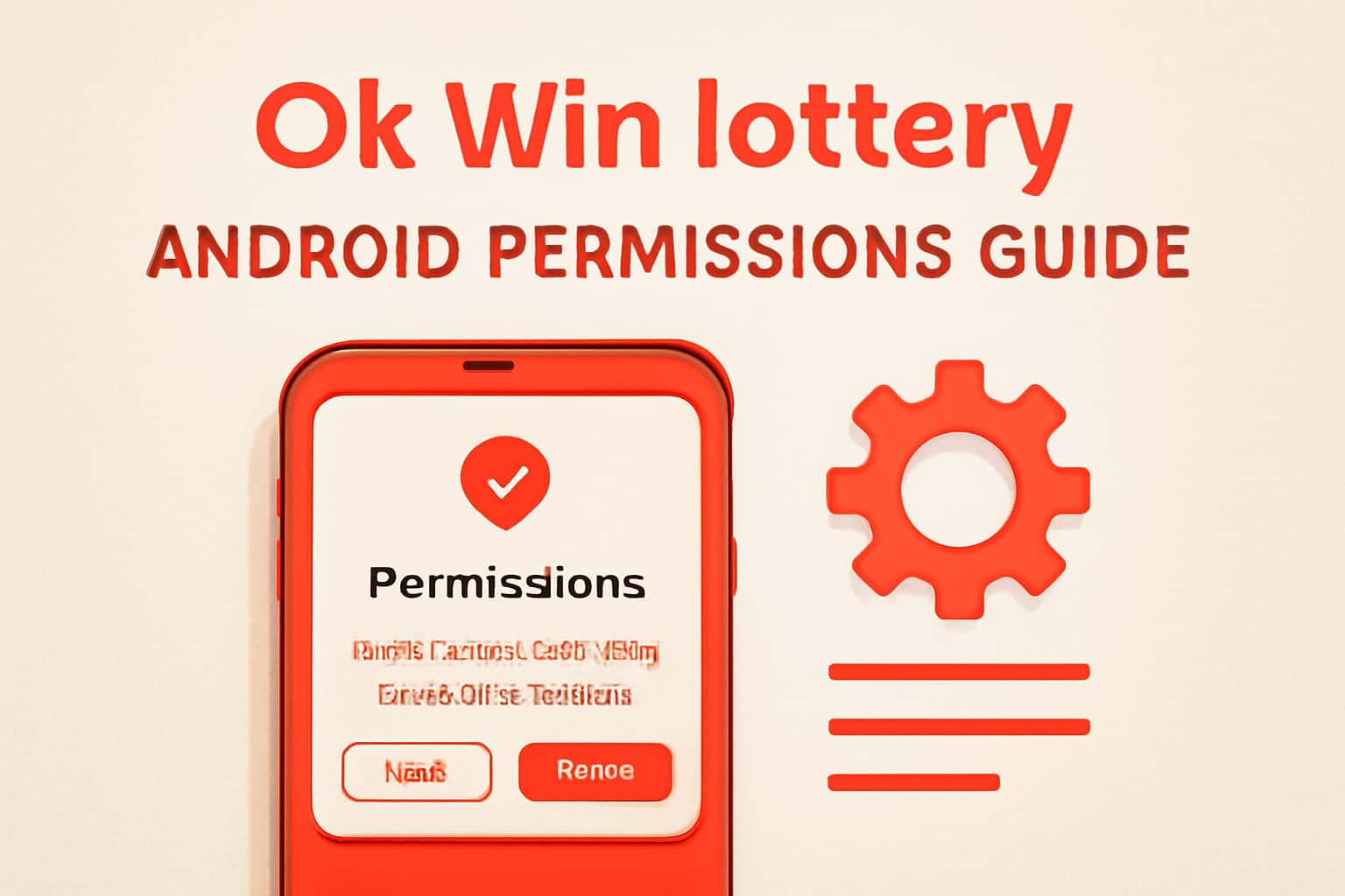 Informative scene depicting the Ok Win lottery Android Permissions Guide.