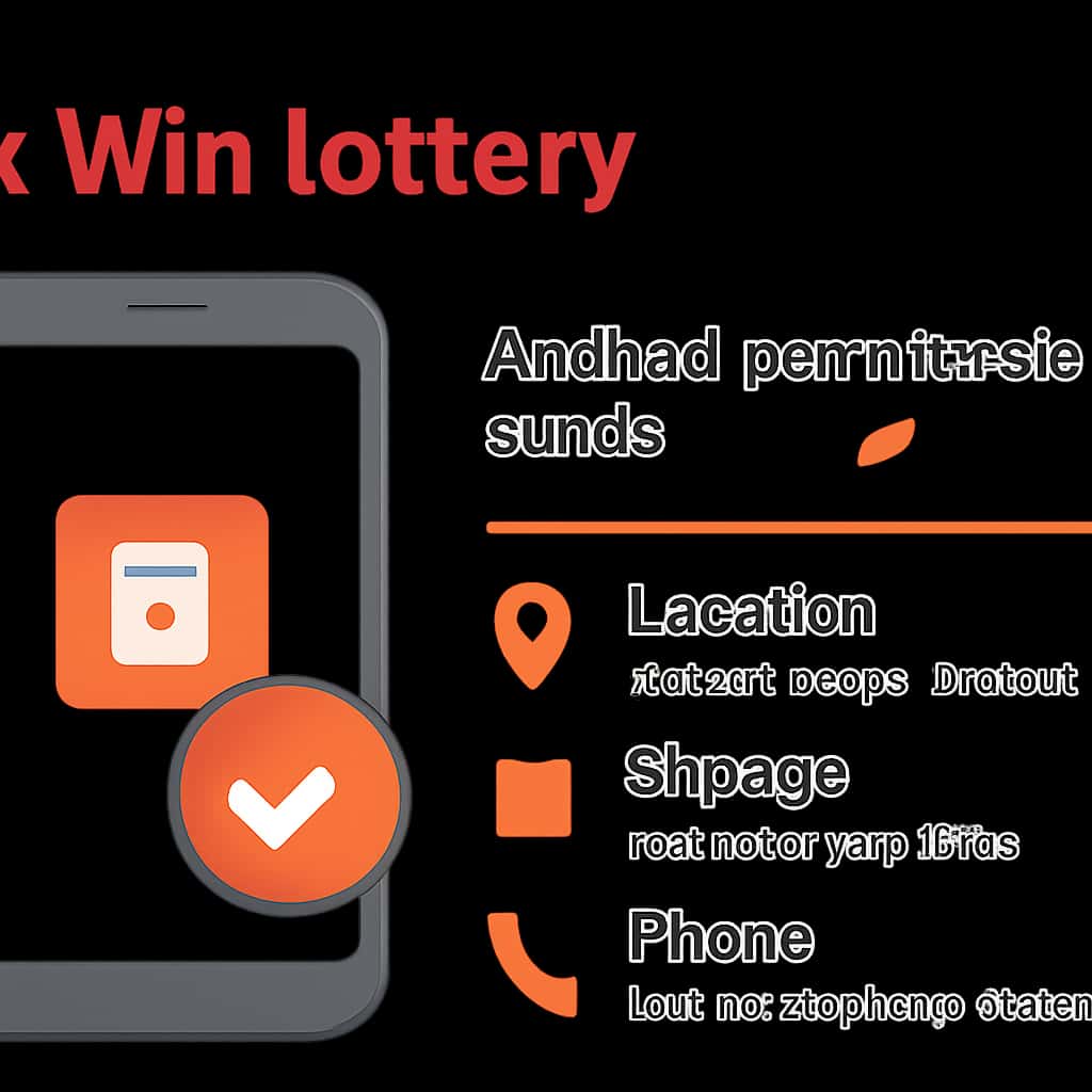 Diagram explaining the permissions needed for the Ok Win lottery app.