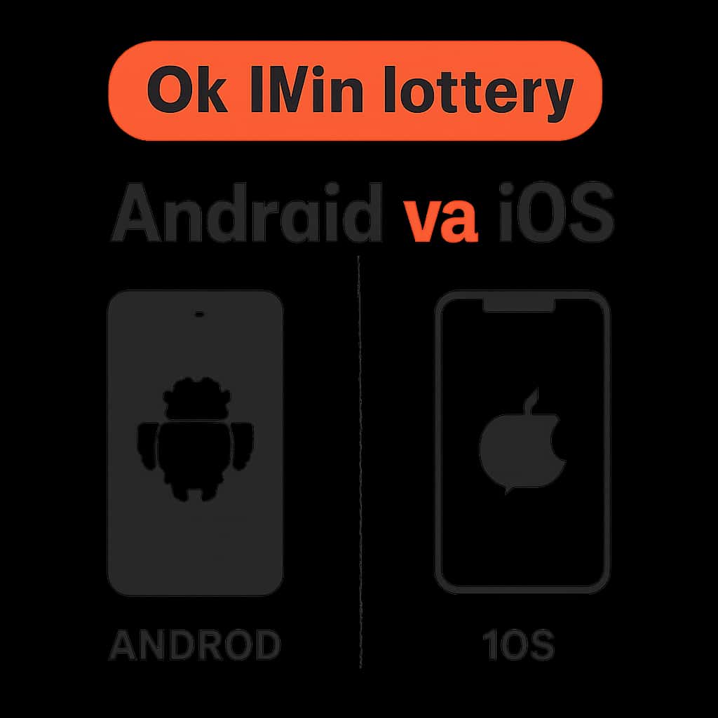 Diagram illustrating the comparison between Ok Win lottery on Android and iOS.