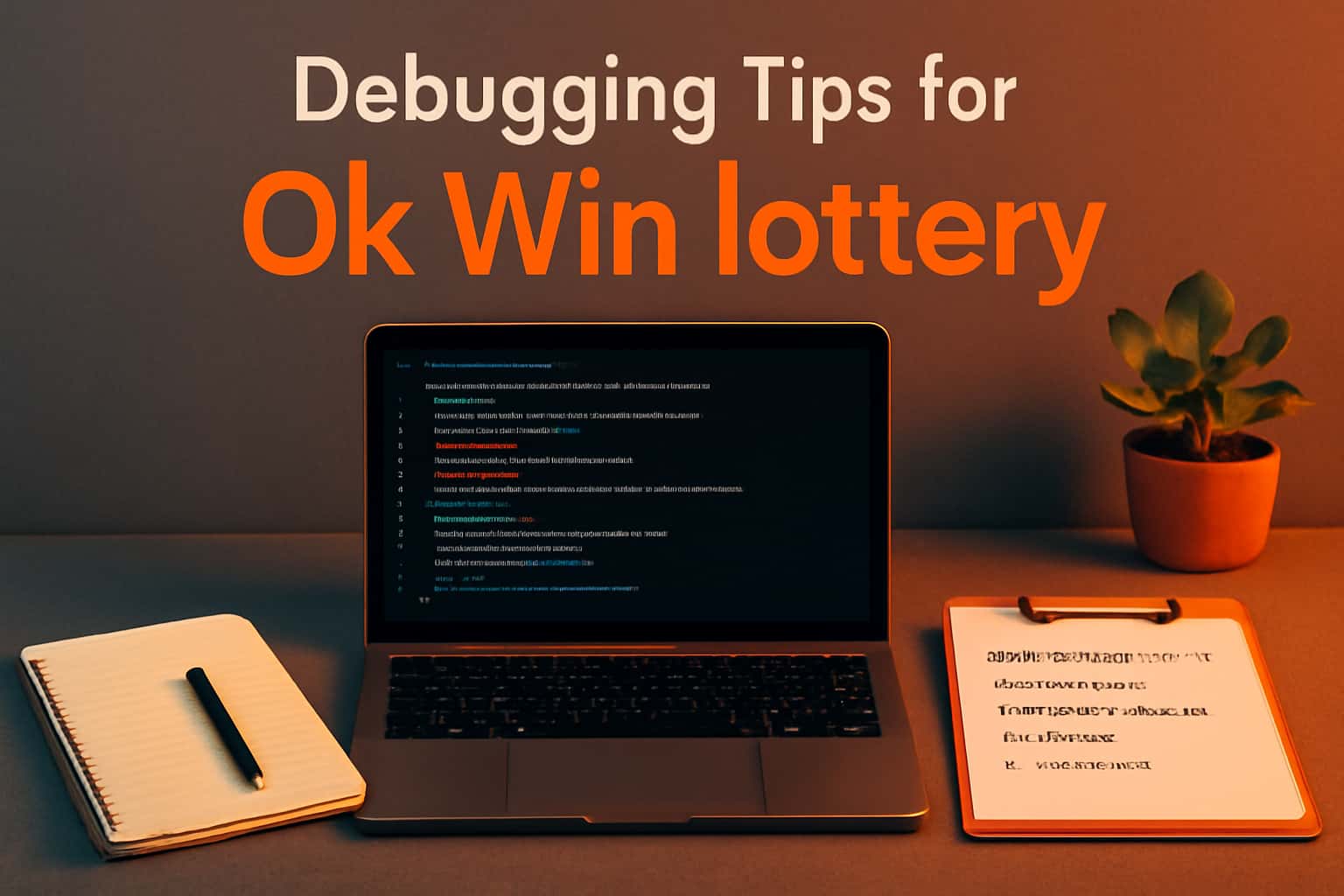 An informational graphic displaying debugging tips for Ok Win lottery.