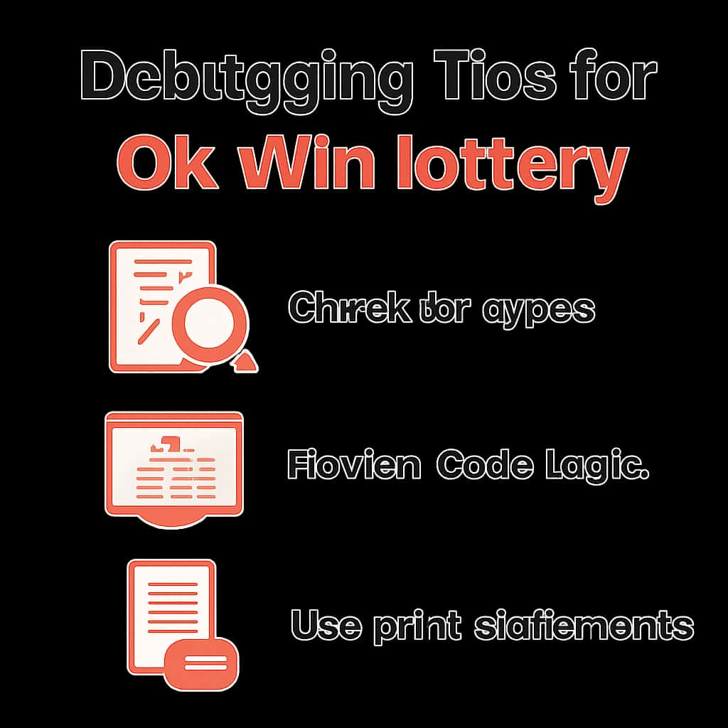 Illustration showing common debugging tips for Ok Win lottery.