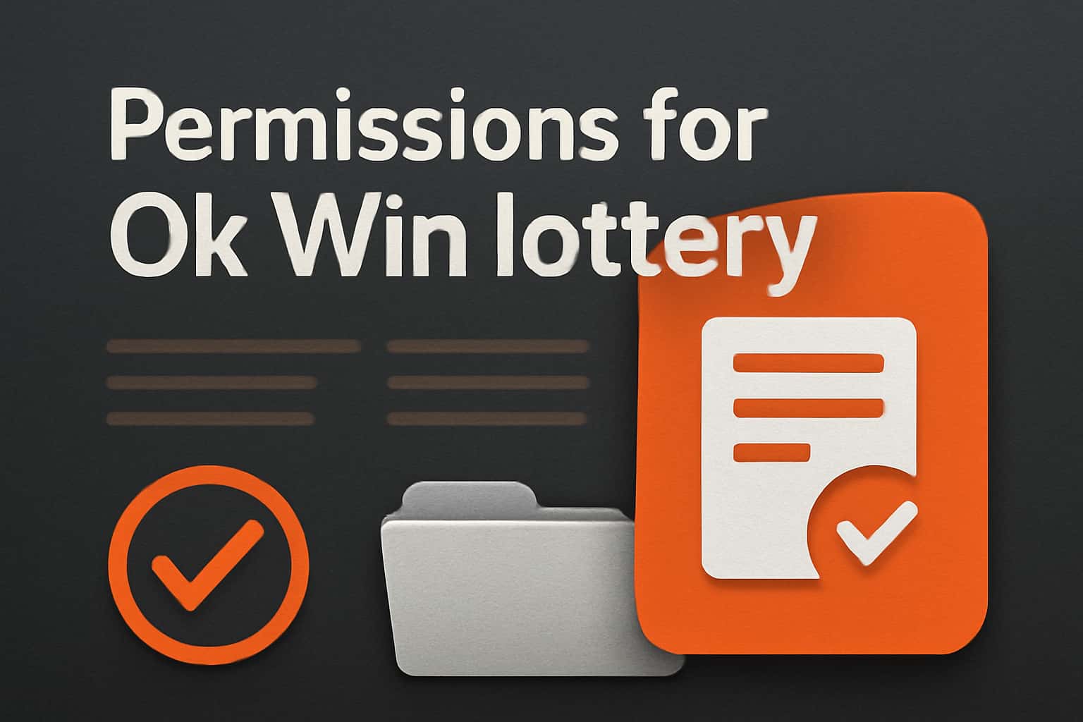 A neutral informational scene focused on permissions needed for the Ok Win lottery app.