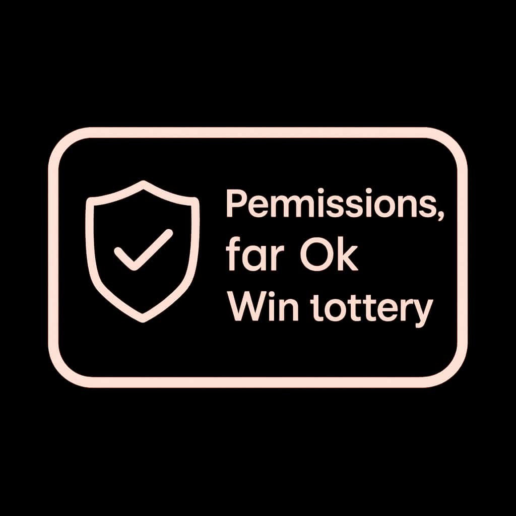 Icon representing permissions needed for the Ok Win lottery app.