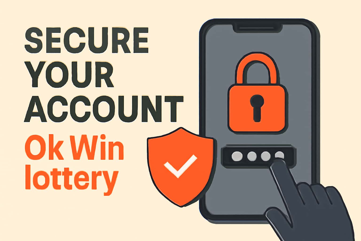 Informational scene about securing Ok Win lottery account.