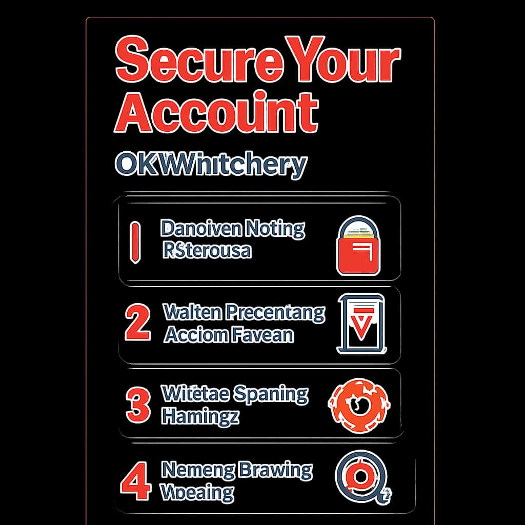 Diagram of securing Ok Win lottery account.