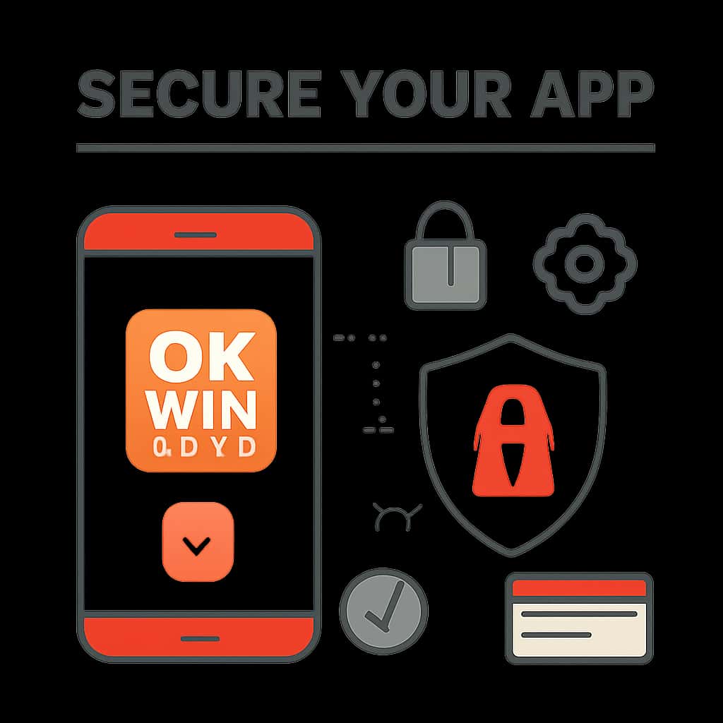 Diagram explaining installation steps for Secure Your Ok Win lottery App.