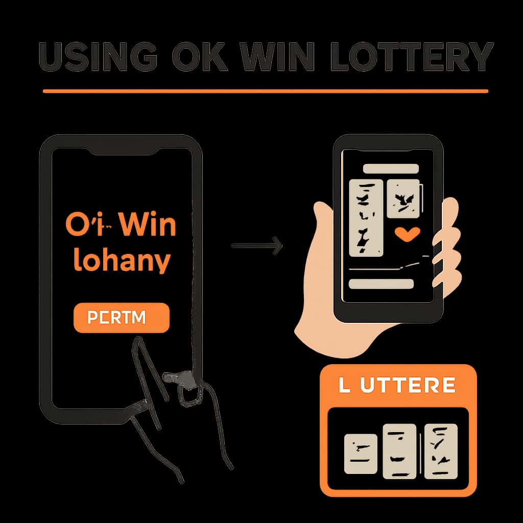 Diagram explaining mobile usage of Ok Win lottery